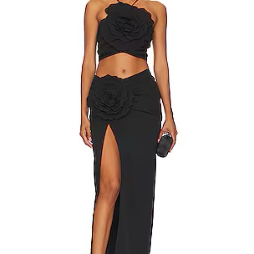 Lovers + Friends Black Floral Cutout Dress